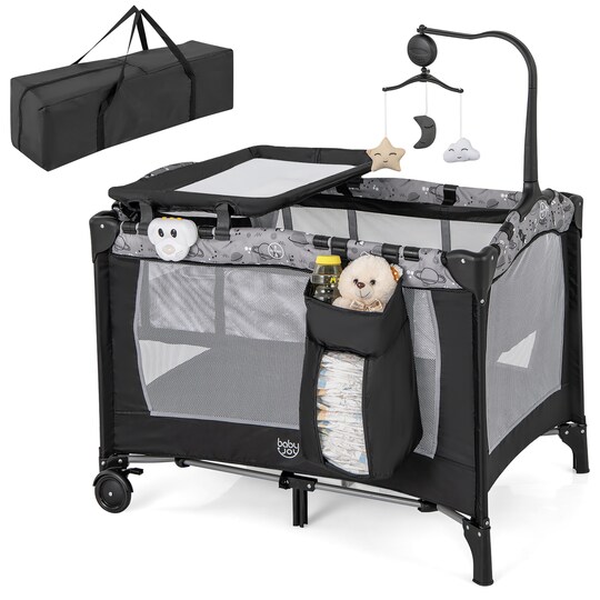Portable Baby Playard Nursery Center Crib Bassinet W Hanging Toys And Music Box Michaels
